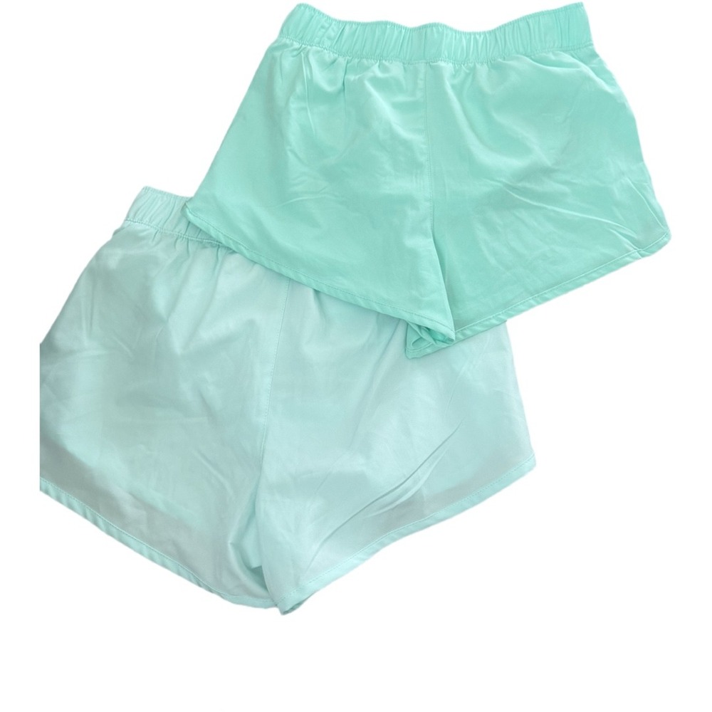 Yogalicious Girls Running Shorts 2 Pack Size M 10 Aqua Ruffle Athletic NWT - Picture 3 of 6